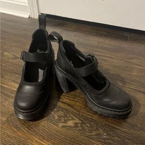 Dr Martens Eviee Tech Strap Mary Jane Heeled Shoes Size 6